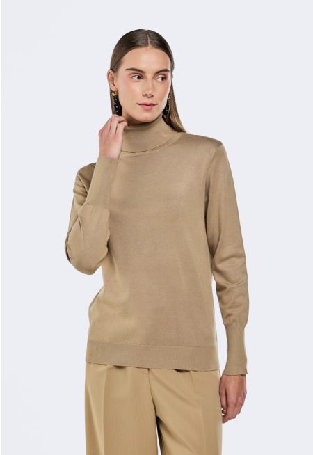 Knitted High Neck Top