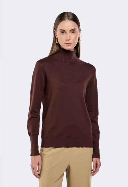 Knitted High Neck Top