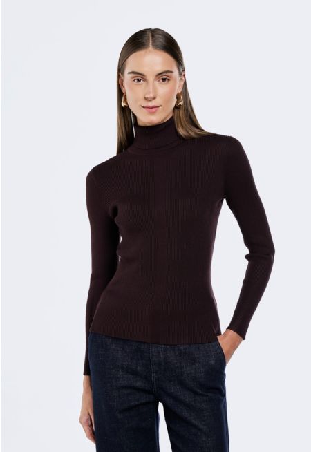Knitted High Neck Top