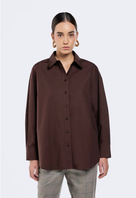Drop Shoulder Solid Shirt