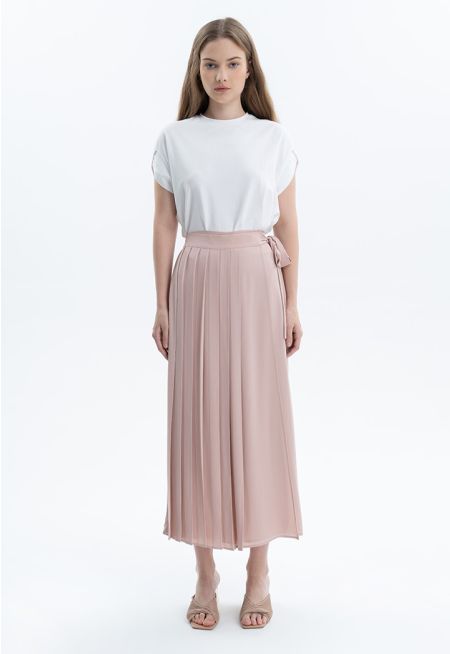 Pleated Wrap Solid Trousers