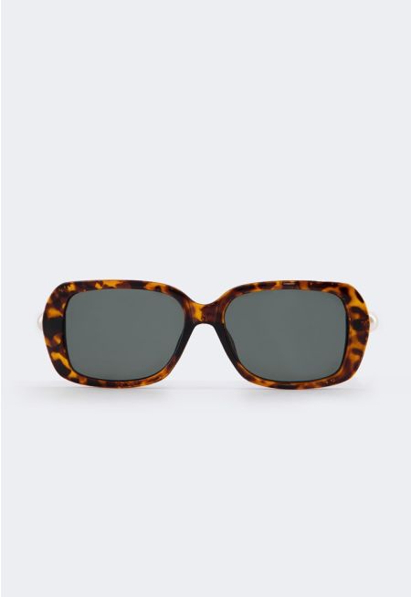 Faux Pearls Tortoiseshell Sunglasses