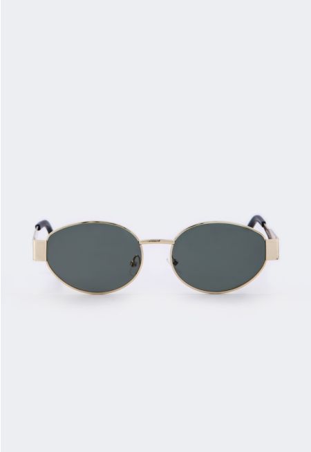 Metallic Oval Sunglasses