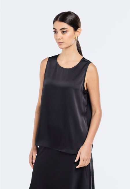 Sleeveless Satin Top