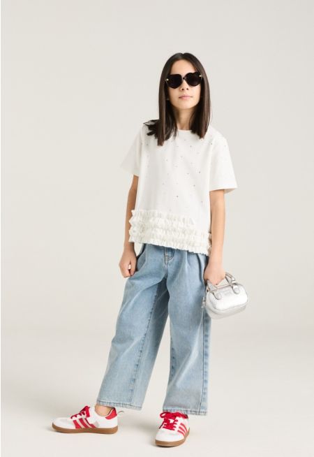 Straight Leg Denim Pants