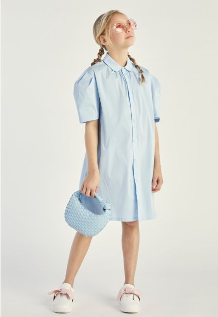 Back Bow Shirt Dress