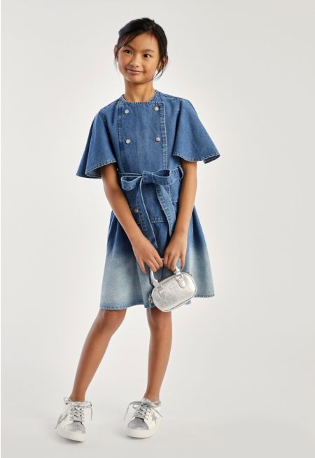 Belted Denim Jeans Dress