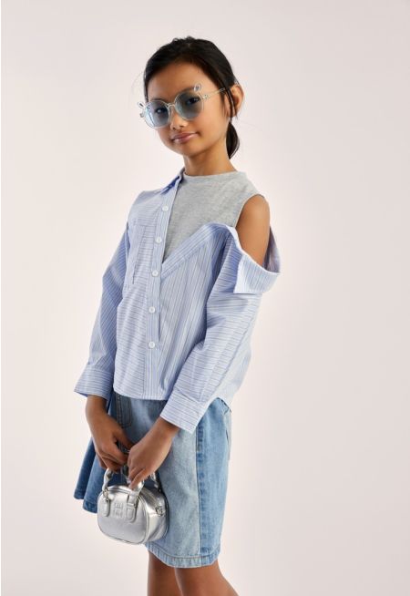 Off Shoulder Knitted Shirt