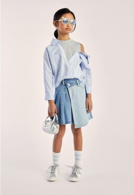 Overlayed Denim Skirt