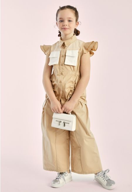 Plain Wide Leg Trousers