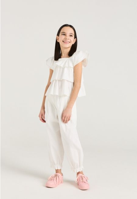 layered Blouse and Pants Set (2PCS)