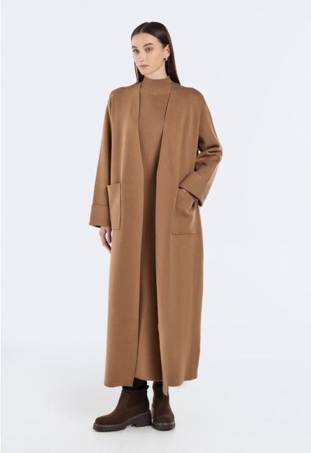 Knitted Cardigan With Folded Cuffs