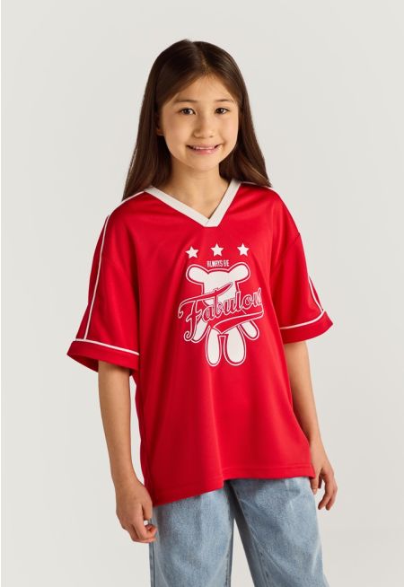 Rubber Print Jersy Top