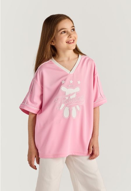 Rubber Print Jersy Top