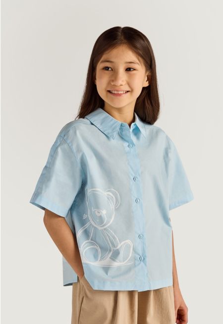 Double Faced Buttoned Back Shirt