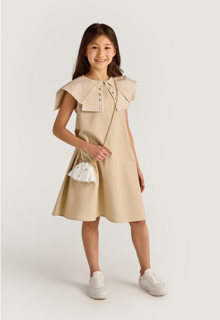 Striped Collar Top Dress