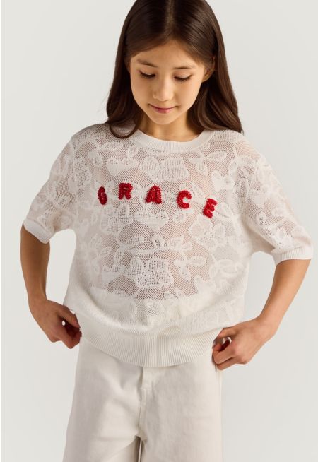 Embroidered Lace Top