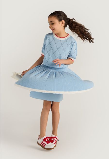 Diamond Pattern Knitted Skirt