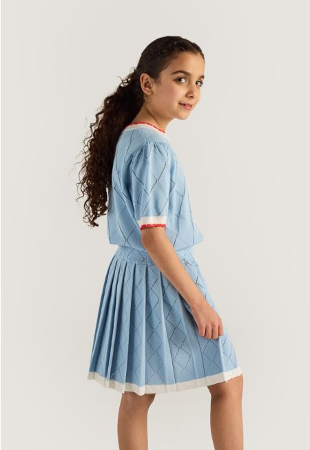 Diamond Pattern Knitted T Shirt