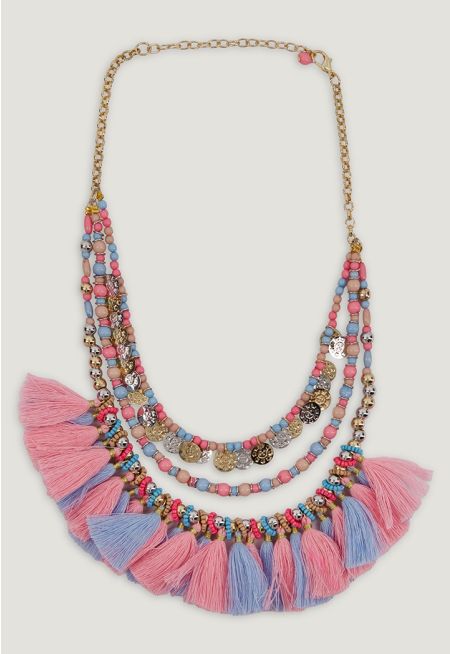Boho Tassel Beaded Necklace