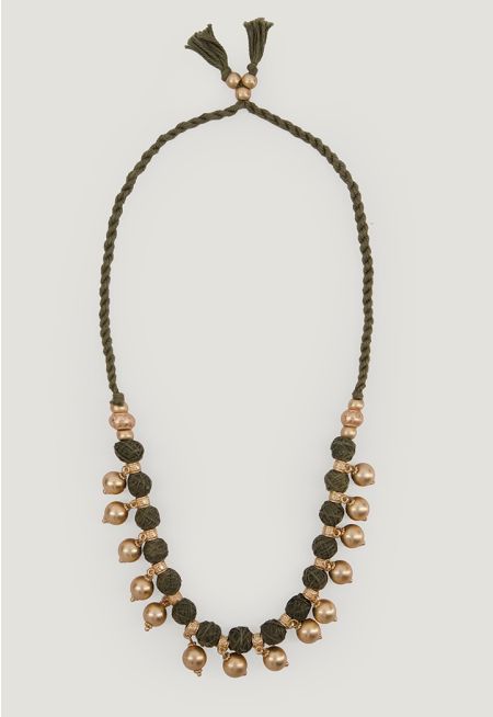 Golden Charm Thread Necklace