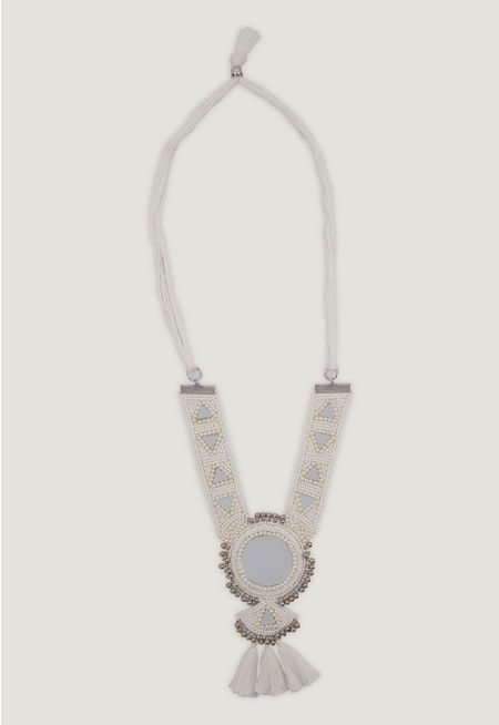 Mirror Tassel Embellished Necklace