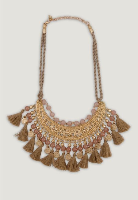 Braided Bead Embellished Necklace