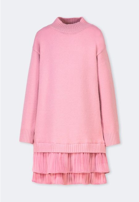 Tiered Skirt Sweater Dress