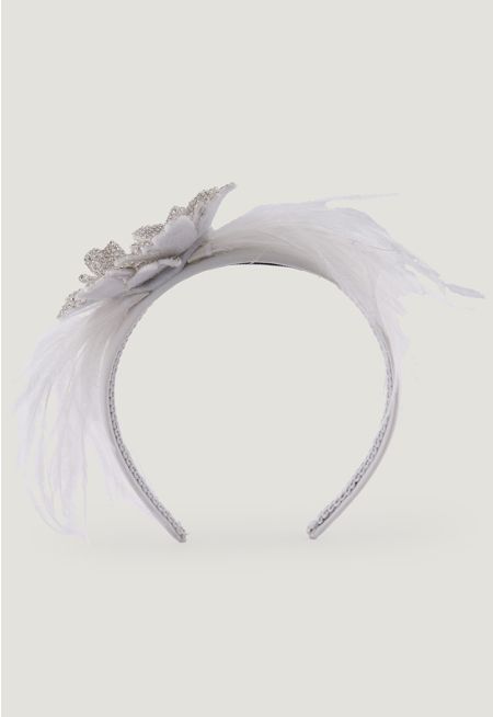 Feather Flower Fluff Headband