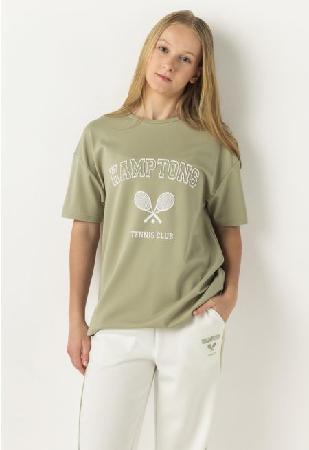 Embossed Print T Shirt