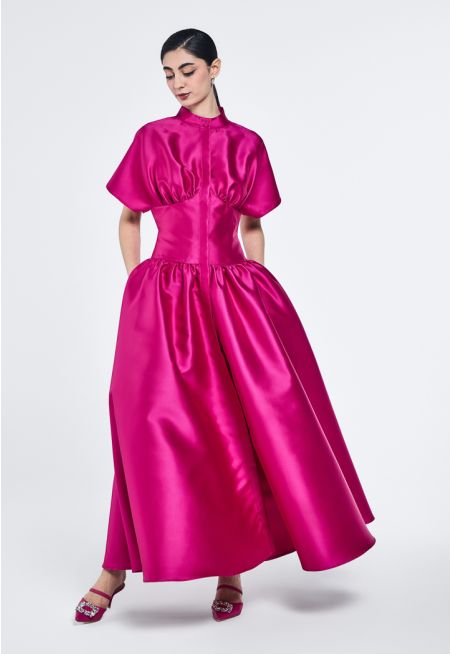 Gathered Waist Flared Dress