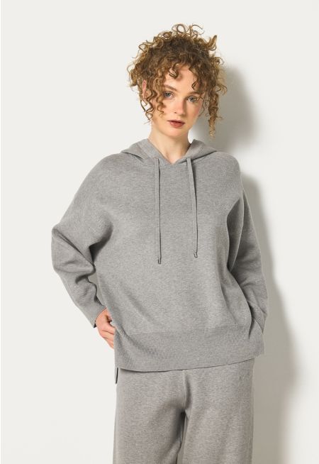 Solid Knitted Hoodie