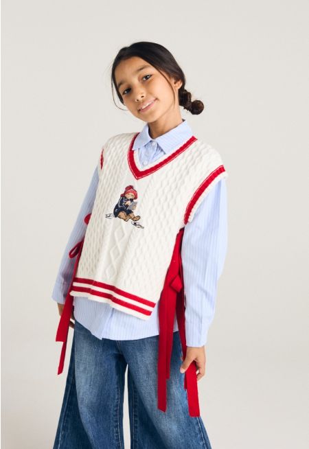 Striped Shirt and Vest Combo (2PCS)