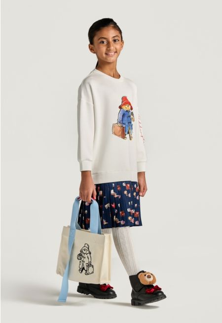 Contrast Printed Hoodie Dress