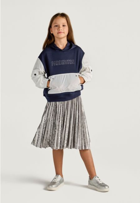 Pleated Velvet Skirt