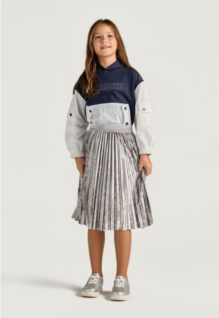 Pleated Velvet Skirt