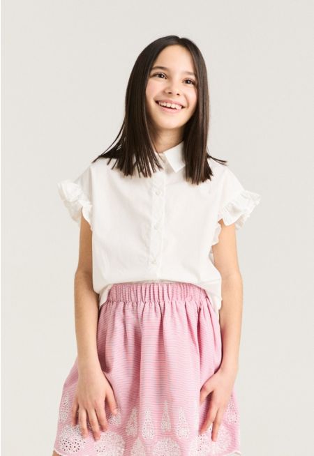 High-Low Ruffled Shirt