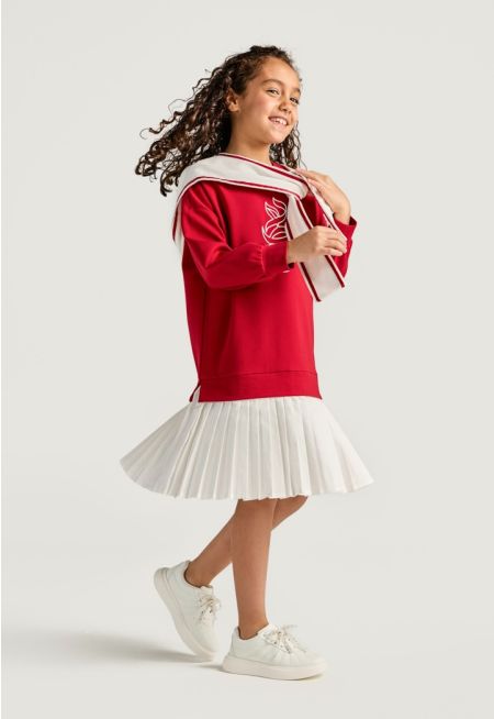 Qatar National Day Detachable Hoodie Dress