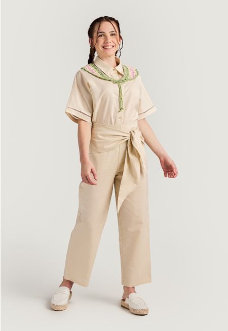 Wrap Tie Waist Pants