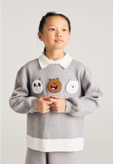 Shearling Patches Sweater