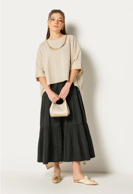 Contrast High Low Dress 