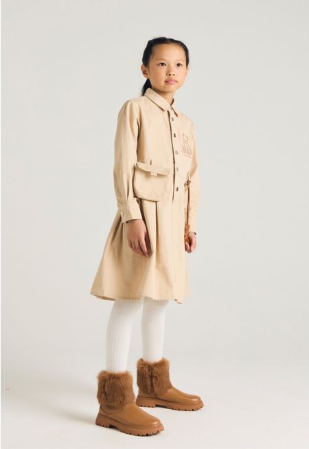 Embroidered Shirt Dress